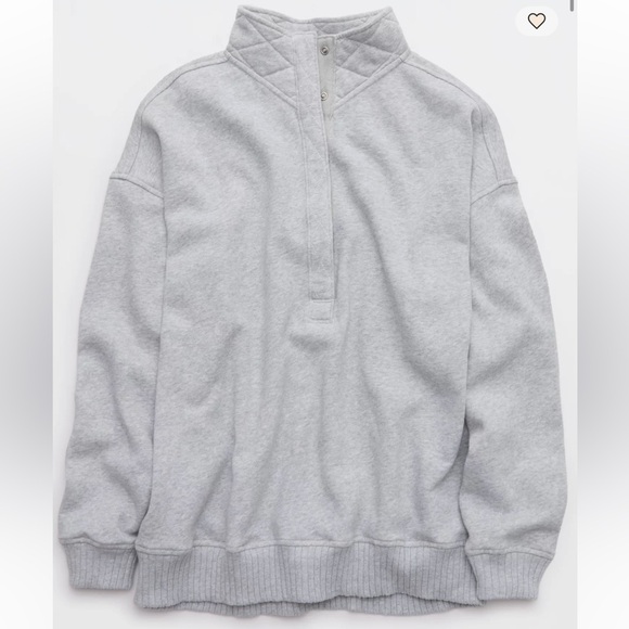 Aerie Oh Snap Sweatshirt Medium Heather Grey - Picture 4 of 5